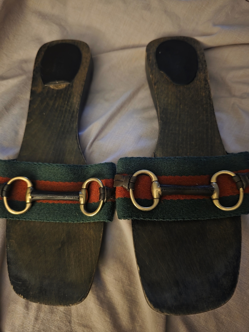 Gucci Ladies Clog Wooden Sandals